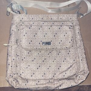 E.T.A. Brand Travel bag.  Beige With Triangle Design W/adjustable Strap.